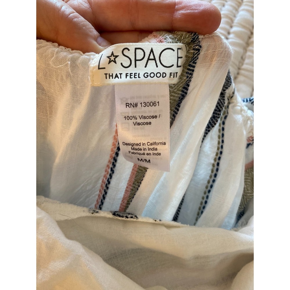L Space Maxi Dress Striped Tiered Babydoll Summer Medium Cottagecore Coastal Med - Picture 6 of 6